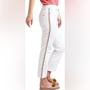SUNDRY Women's High Rise Rainbow Trim Pants 26